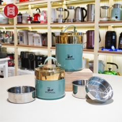 Cặp lồng inox quai da