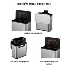 Thùng rác treo tủ & để bàn Letek LC05 (5 lít)