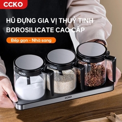 Bộ gia vị CCKO 3 món thủy tinh CK9984