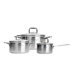 Bộ nồi inox cao cấp 3 lớp đáy liền HappyCook HCS-TRPQ6PC