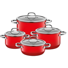 Bộ nồi inox cao cấp Silit Silargan Passion 4 món - Đỏ
