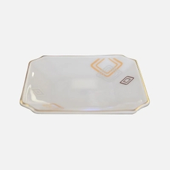Đĩa vuông Opal Kẻ vuông 20cm - 450AS