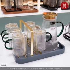 Bộ cốc bình thuỷ tinh 1,7L kèm khay TM6833