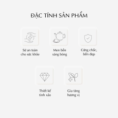 Bộ trà 1.3L đài các trang trí hoa vàng