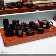 Bộ ấm chén tống nâu mật lòng hoa PK