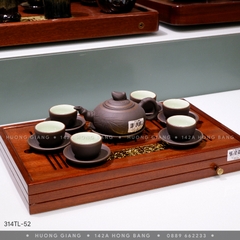 Bộ ấm chén đào S2 chỉ bạc