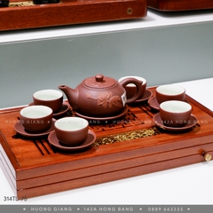 Bộ ấm chén liên hoa vung trong