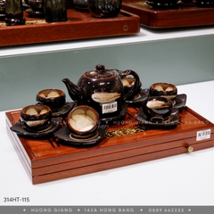 Bộ ấm chén quả dưa xước