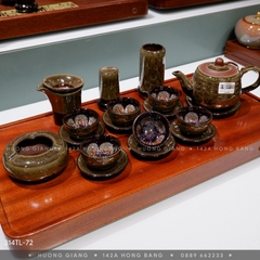 Bộ ấm chén cao S2 ngọc lục bảo +PK