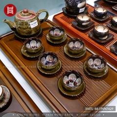 Bộ ấm chén cao S2 ngọc lục bảo