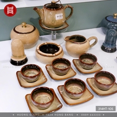 Bộ ấm chén 3 chân gấm lòng xoáy +PK