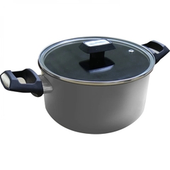 Nồi Easy Cook hợp kim nhôm chống dính vân đá đáy từ Kims Cook 24cm (xám)