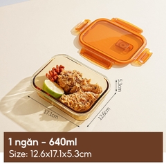 Hộp thủy tinh Crisper chữ nhật 640ml