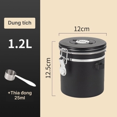 Hũ đựng TP thép không gỉ 304 đen