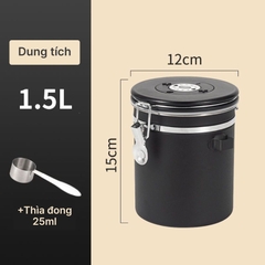 Hũ đựng TP thép không gỉ 304 đen