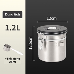 Hũ đựng TP thép không gỉ 304 màu inox