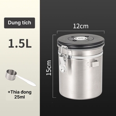 Hũ đựng TP thép không gỉ 304 màu inox