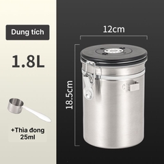 Hũ đựng TP thép không gỉ 304 màu inox