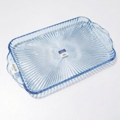 Khay thủy tinh kẻ xanh