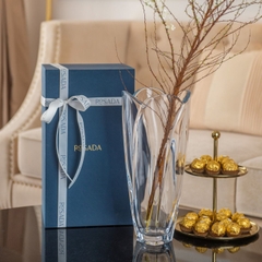 Lọ hoa pha lê bốn múi trơn 35.5cm Crystal Bohemia