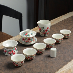 Bộ trà gốm đào