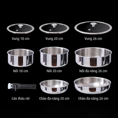 Bộ nồi chảo 9 món hiệu imat SDH-9P