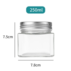 Lọ thủy tinh dáng vuông nắp kim loại Echo