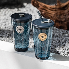 Cốc thuỷ tinh có ống hút 500ml