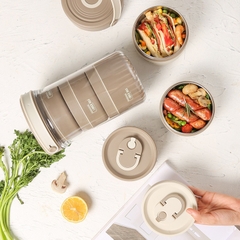 Cặp lồng inox 1040ml 6655 ( 2 ngăn 420+620ml)