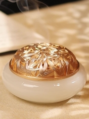 Lư hương tráng men lá tre 1710