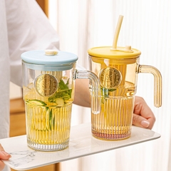 Cốc thuỷ tinh có ống hút 530ml