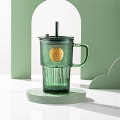 Cốc thuỷ tinh có ống hút 500ml YS-213