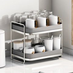 Giá úp cốc kim loại khay xám 3144