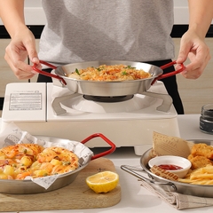 Chảo inox cạn 2 quai