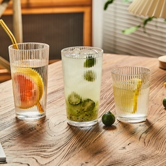 Bộ cốc thủy tinh 4c sọc viền vàng HSM02