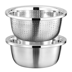 Bộ thau rổ inox 22cm-52