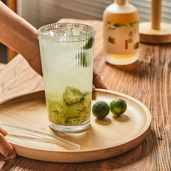 Bộ cốc thủy tinh 4c sọc viền vàng HSM02