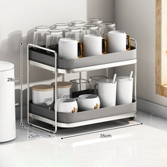 Giá úp cốc kim loại khay xám 3144