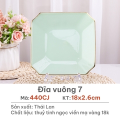 Đĩa vuông Opal Xanh ngọc 20cm - 440CJ