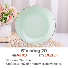 Đĩa nông 8 Opal Xanh ngọc 20cm - 551CJ