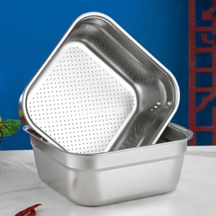 Set rổ chậu inox Keller@ 32cm vuông MT67