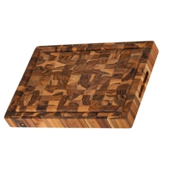 Thớt gỗ Teak đầu cây chữ nhật siêu bền sz M (145113) 3.8*25*35