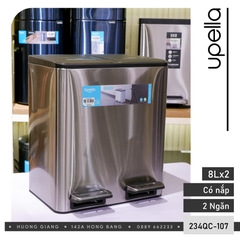 Thùng rác đạp chân Upella 2 ngăn 8L -8X2