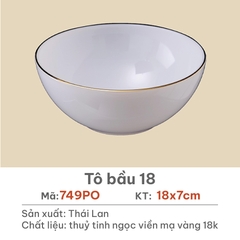 Tô bầu Opal Trắng 18cm - 749PO
