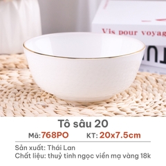 Tô 9 sâu Opal Trắng 20cm - 768PO