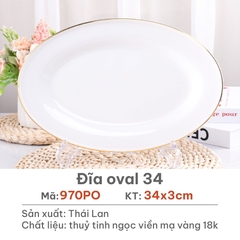 Đĩa xoài đại Opal Trắng 34cm - 970PO