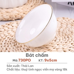 Bát chấm Opal Trắng 9cm - 730PO