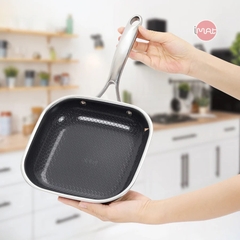 Chảo vuông imat Hybrid 20cm tráng gốm đen CB-20