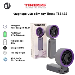 Quạt  cầm tay mini Tiross TS3422 sạc USB