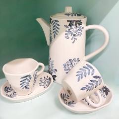 Bộ bình trà méo vẽ hoa